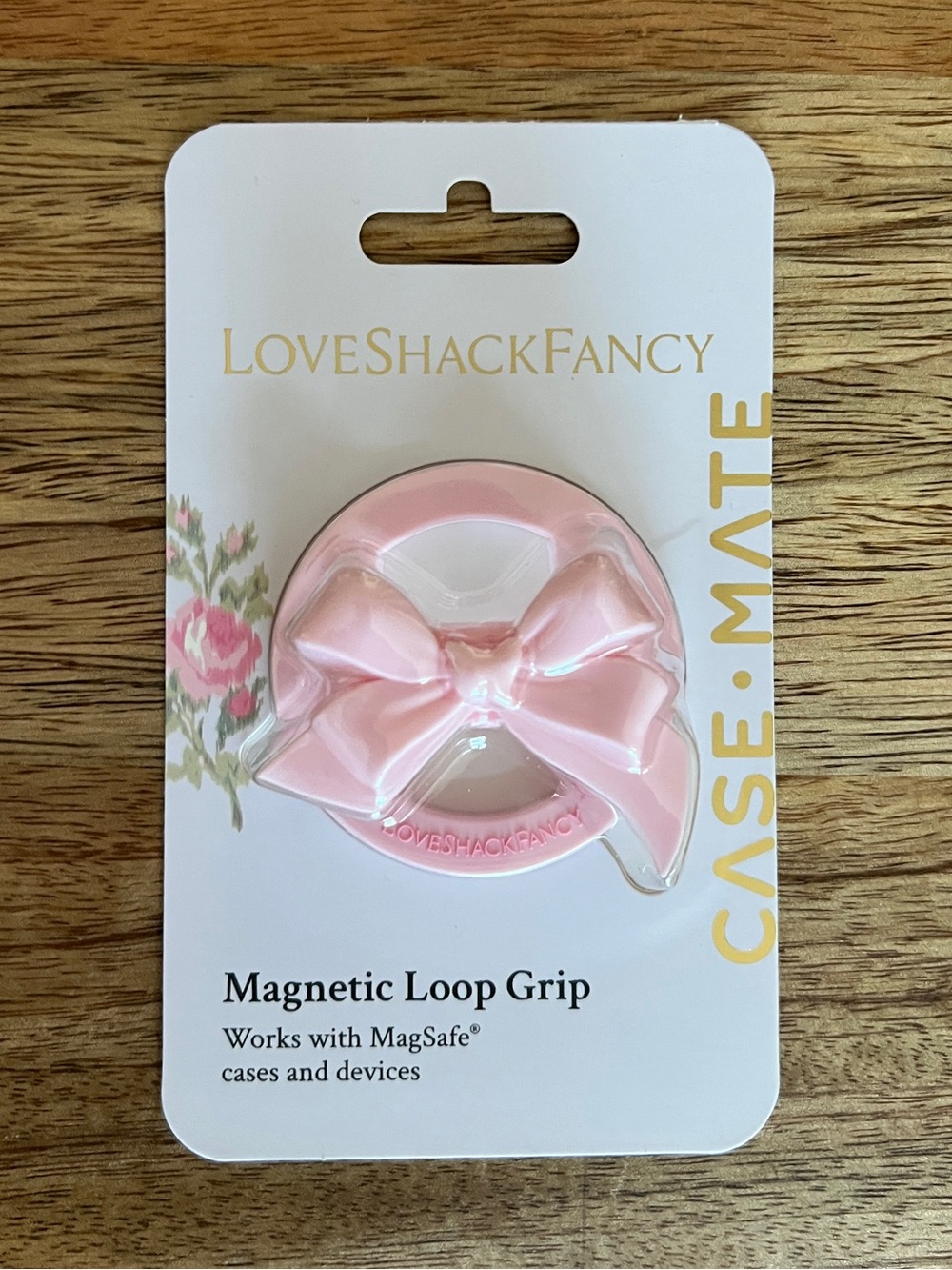 LoveShackFancy x Case Mate Light Pink Bow Magnetic Loop Grip